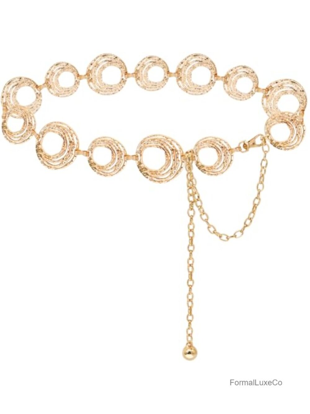 Chunky Waist Chain Belt for Dresses Metal Alloy Layered Belt
